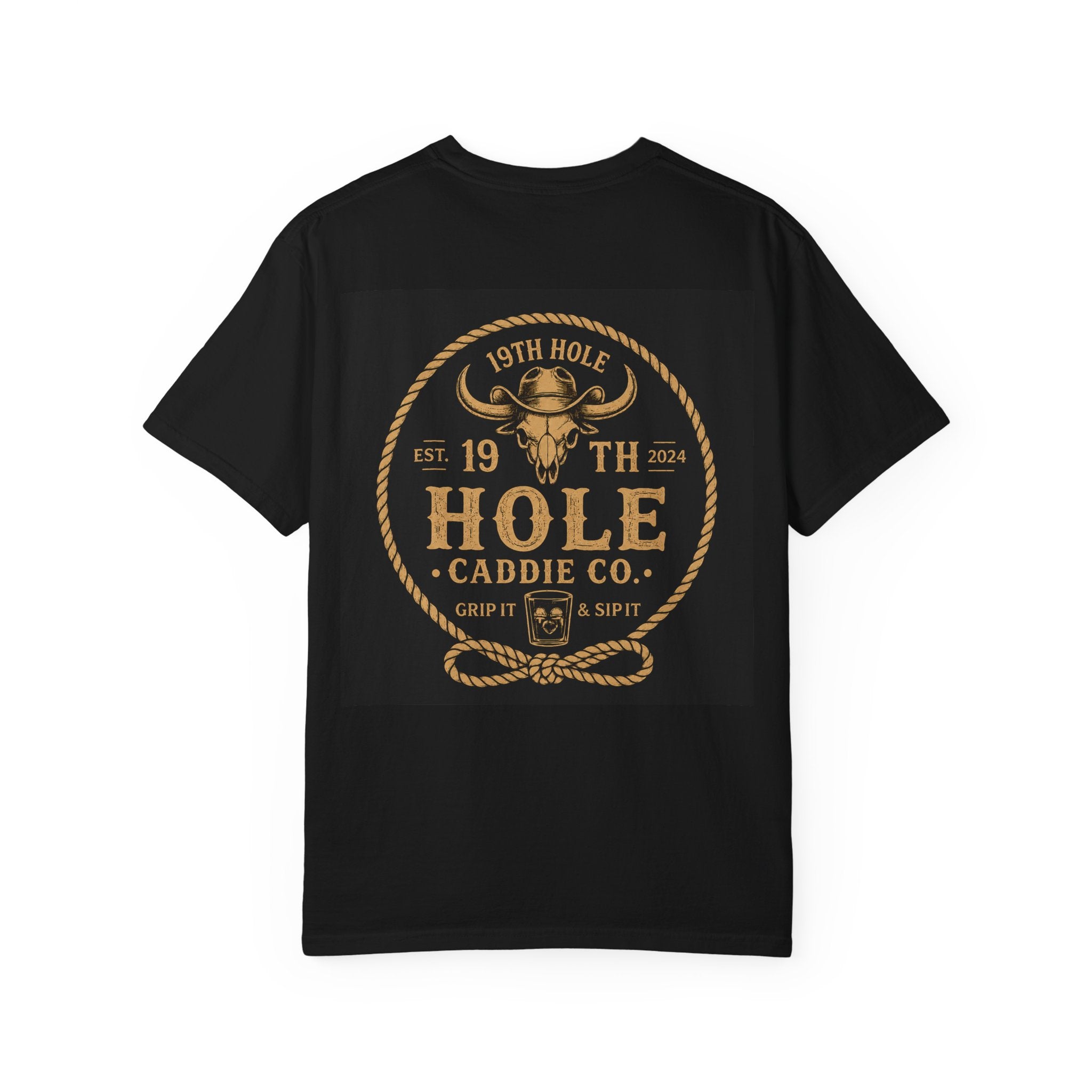 19th Hole Caddie Co. Golf T-Shirt — Vintage Rope Logo