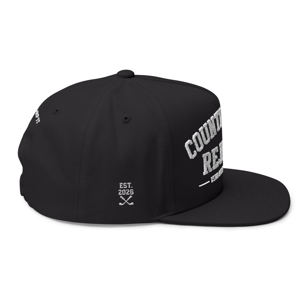 Country Club Rejects Embroidered Flat Bill Cap — Vintage Golf Caddie Snapback ('Grip It & Sip It')
