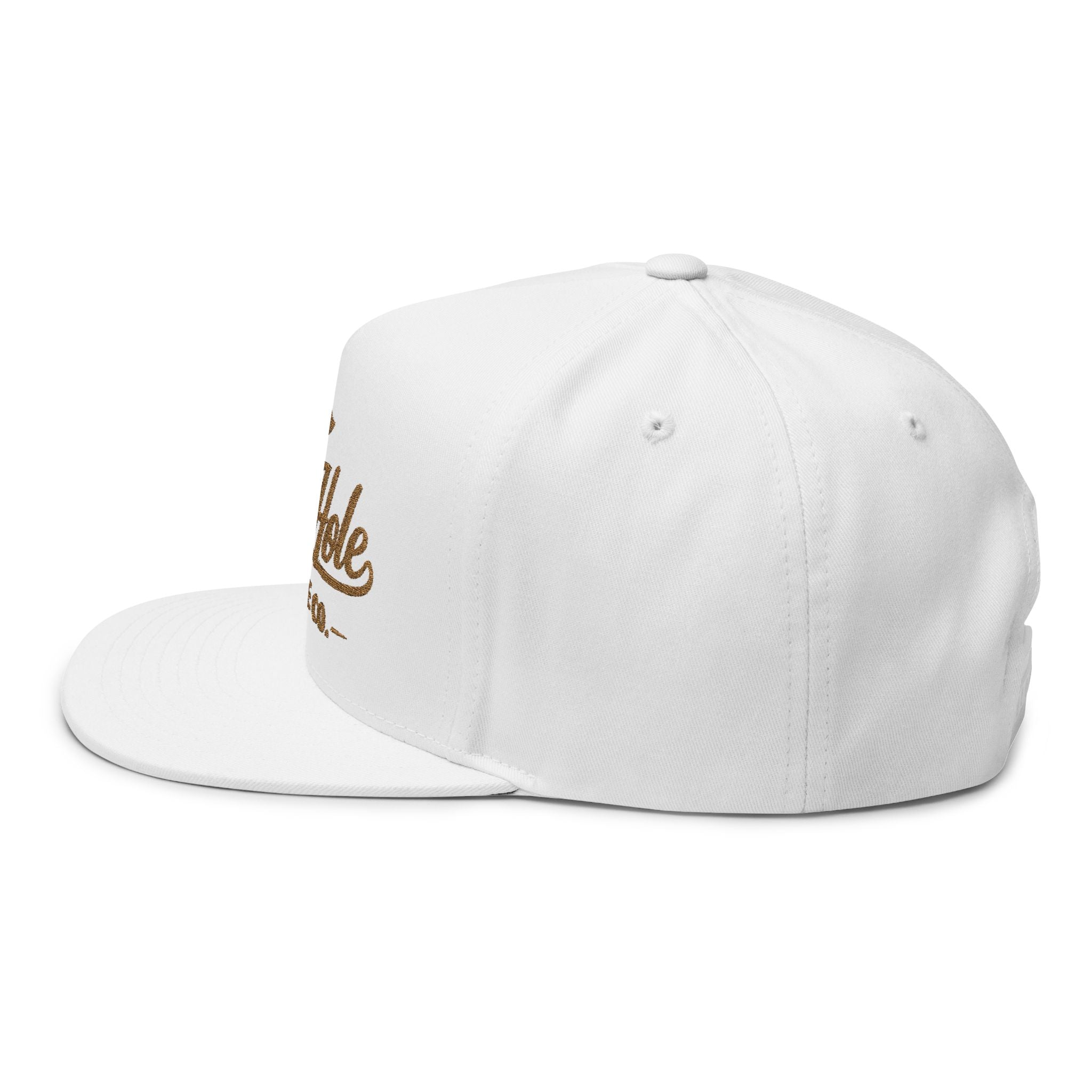 Golf Snapback Hat — "19th Hole Caddie Co." Embroidered Flat Bill Cap