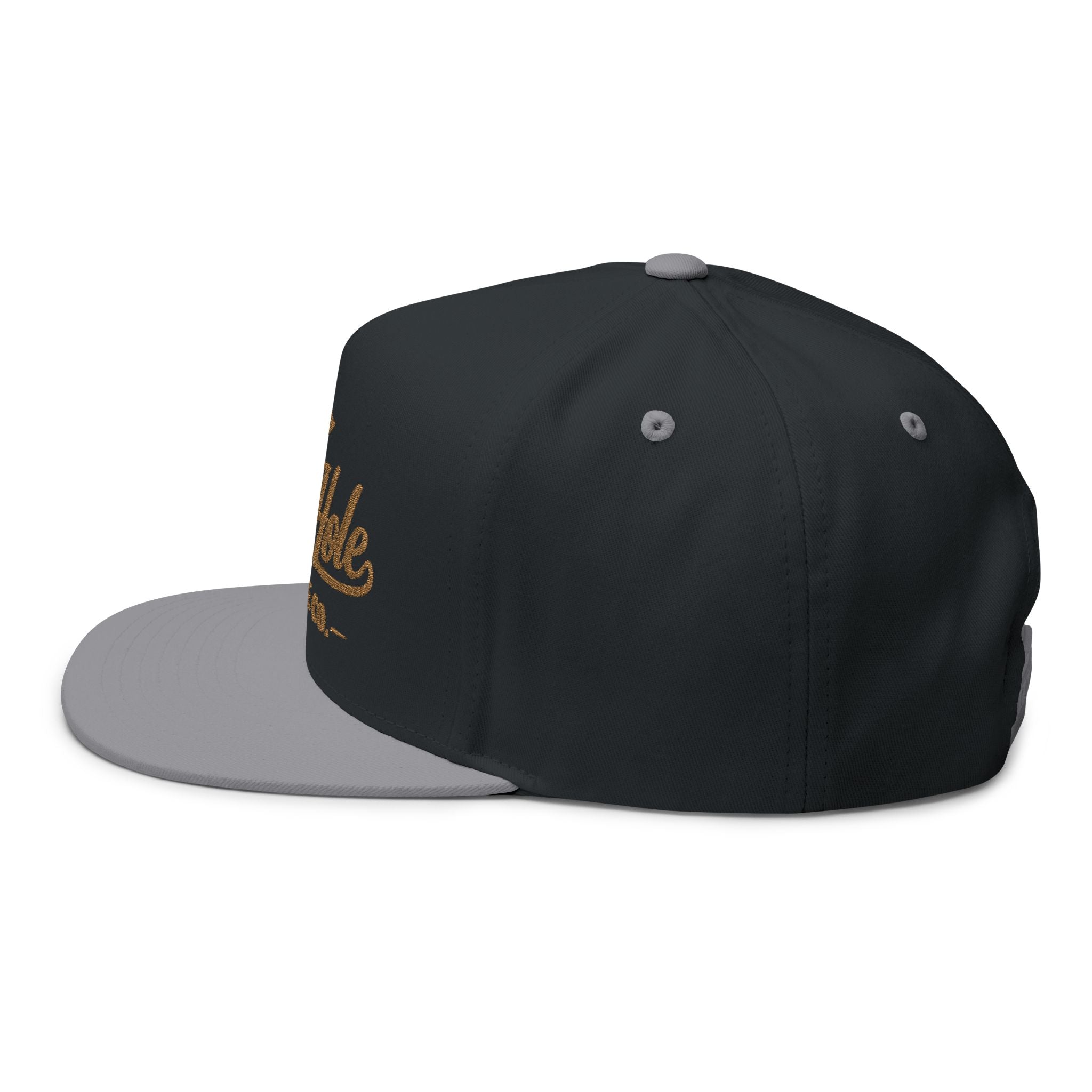 Golf Snapback Hat — "19th Hole Caddie Co." Embroidered Flat Bill Cap